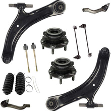 Detroit Axle - Front Lower Control Arms w/Ball Joints Sway Bar Links Inner Outer Tie Rods w/Boots & Wheel Hub Bearing Assembly for 2008-2013 Nissan Rogue/ 2014-2015 Rogue Select