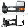 Pair Chrome Power Heated Telescoping Amber LED Turn Signal Towing Mirrors Replacement for Silverado Sierra GMT900 07-14