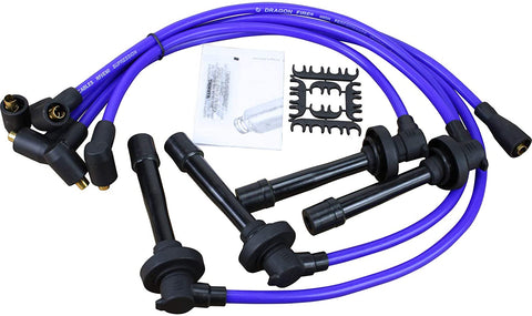 Dragon Fire Retro Series Purple High Performance Ignition Spark Plug Wire Set For All 1992-2002 Honda 4 Cylinders 1.5L 1.6L 1.8L Oem Fit PWTD-DF-P