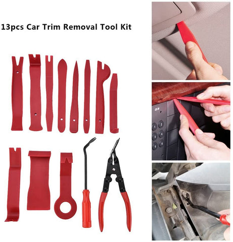 Trim Removal Tool, 13Pcs Car Panel Tool Radio Removal Installer Auto Clip Pliers Fastener Tool Kit