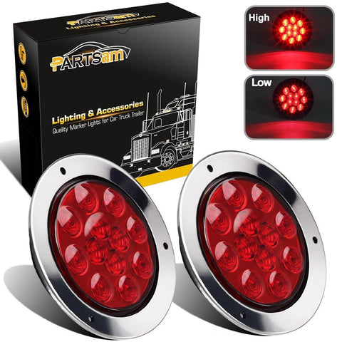 Partsam 2PCS 12 LED Red 12V 4