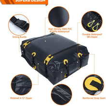 SIMNIAM 19 Cubic Feet Car Roof Bag&Rooftop Cargo Carrier - 700D PVC Anti-Tear Double Zipper Car Rooftop Bag with Storage Bag, 10 Reinforced Straps, Fit for Most Vehicles with Rack(No Slip Mat&No Hook)