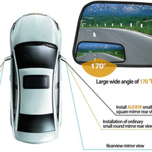 Audew 2 Pack Square Blind Spot Mirror 360° ABS Glass for All Universal Vehicles Car Fit Stick-on Design