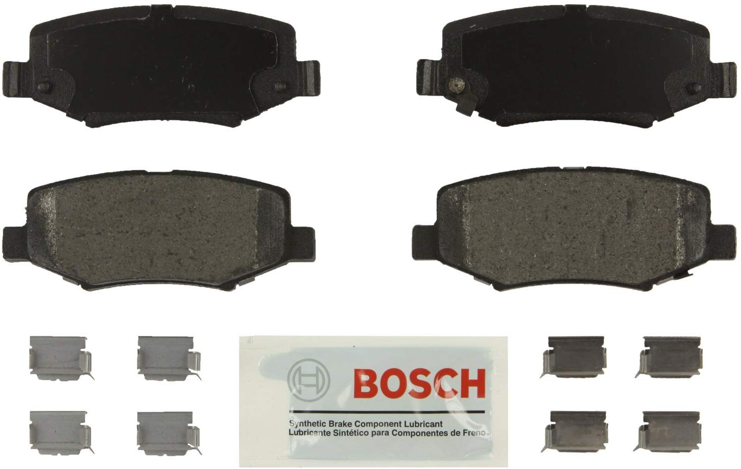 Bosch BE1274H Blue Disc Brake Pad Set with Hardware and Select Dodge Nitro and Jeep Liberty, Wrangler Vehicles - REAR