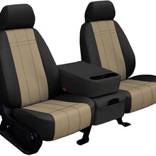 Rear SEAT: ShearComfort Custom Imitation Leather Seat Covers for Toyota Corolla (2020-2020) in Beige for 40/60 Split Back Solid Bottom w/Pullout Arm and 3 Adjustable Headrests (LE Model)