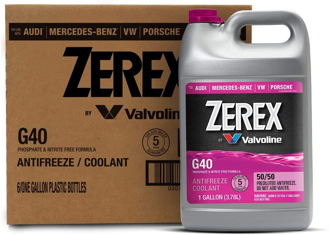 Zerex G40 Phosphate and Nitrite Free 50/50 Prediluted Ready-to-Use Antifreeze/Coolant 1 GA, Case of 6