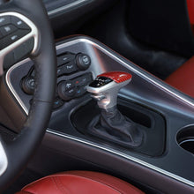 Voodonala for Challenger Gear Shift Knob Cover Trim Accessories for Dodge Challenger Charger 2015 up (Red/Black Grain)