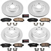 Power Stop CRK4044 Coated Brake Rotor & Ceramic Brake Pads- front & rear