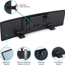 Universal 12 Inch Interior Clip On Panoramic Rearview Mirror - Blue Tint - Wide Angle - For use in Car, SUV, Truck