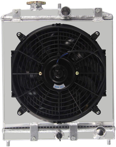 ALLOYWORKS 2 Row Aluminum Racing Radiator Fan Shroud Kit for 92-00 Honda Civic EK EG/ 93-97 DEL SOL Manual Transmission