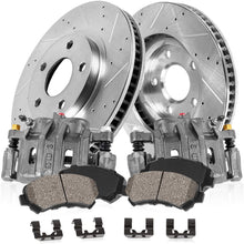 Callahan CCK06089 [2] FRONT Original Brake Calipers + [2] D/S Rotors + Ceramic Brake Pads + Hardware [fit Hyundai Kia]
