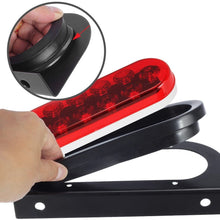 Partsam 2pcs Waterproof 6" inch Oval Sealed Stop Turn Tail Brake Marker Red 10 LED Truck Trailer Light Kit w/Grommet Plug,Mounting Brackets