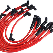 JDMSPEED New Red 10.5mm Racing Spark Plug Wires Set Replacement For Ford 5.0L 5.8L, SB SBF 302