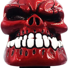 Abfer Shift Knobs Skull Gear Stick Shifter Knob with Big Tooth Shifting Lever Fit Most Automatic Manual Transmission Cars Truck Vehicle (Red)