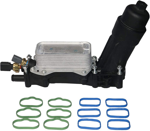 Engine Oil Cooler and Filter Housing Adapter Kit - Replaces 68105583AF, 68105583AE - Compatible with Chrysler, Dodge & Jeep 3.6L V6 Vehicles - 200, Town & Country, Grand Caravan, Wrangler, Ram