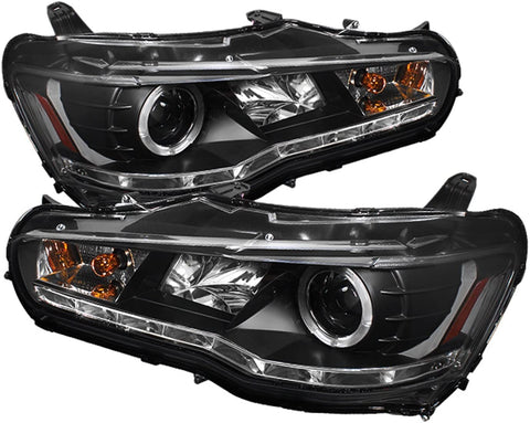 Spyder 5042231 Mitsubishi Lancer/EVO-10 08-17 Projector Headlights - Xenon/HID Model Only (Not Compatible With Halogen Model) - LED Halo - DRL - Black - High H1 (Included) - Low D2R (Not Included)