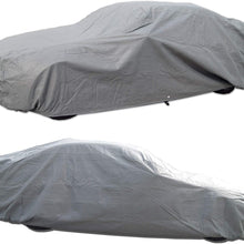 Tuningpros CC-S4 Multiple Layers Non-Woven Fabric Car Cover Waterproof Rain Barrier Fit up to Size 189.8" x 70.1"