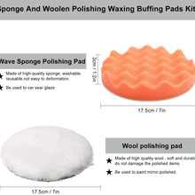 Yosoo Buffing Pads Polishing Pads, 7Pcs 6Inch Waxing Sponge Buffing Pads Kit Set Car Polisher Compound Auto Car Polisher with M14 Drill Adapter