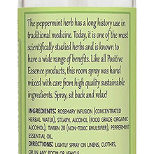 Positive Essence Peppermint Linen and Room Spray, Natural Aromatic Mist Made with Pure Peppermint Essential Oil, Relax Your Body & Mind, Perfect as a Bathroom Air Freshener Odor Eliminator