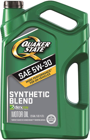 Quaker State 550044942-3PK Synthetic Blend 5W-30 Motor Oil (SN/GF-5 dexos 1), 5 Quart, 3 Pack