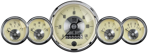 Auto Meter 2002 Antique Ivory Prestige Wheel Odometer Gauge - 5 Piece