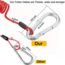 SmithCOCO 2Pcs Breakaway Trailer Cable, Trailer Brake Cable, RV Stainless Steel Spring Towing Coiled Wire, Heavy Duty Steel Wire Extend to 6ft Coiled Safety Cables Strap for RV Towing Trailer