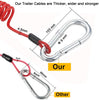 SmithCOCO 2Pcs Breakaway Trailer Cable, Trailer Brake Cable, RV Stainless Steel Spring Towing Coiled Wire, Heavy Duty Steel Wire Extend to 6ft Coiled Safety Cables Strap for RV Towing Trailer