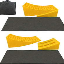 Heavy Duty RV Leveling Blocks Wheel Chocks Leveler, Rubber Non Slip Base Without Rope for Travel Trailers, Car, Camper, Truck 2 Pack Yellow