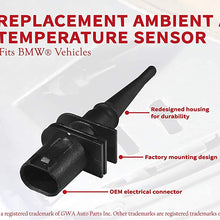Ambient Air Temperature Sensor - Replaces 902020, 6581 6 905 133, 902-020, 65816905133 - Fits BMW 328i, 325i, 325Ci, 323i, 330i, 330Ci, 528i, 530i, M3, M6, X5, Z4 & more - with year models 1995-2011