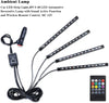 LivTee 12V Car LED Strip Light，4pcs 48 LED Multicolor Music Car Interior Lights Under Dash Lighting Waterproof Kit with Sound Active Function and Wireless Remote Control, Car Charger Included
