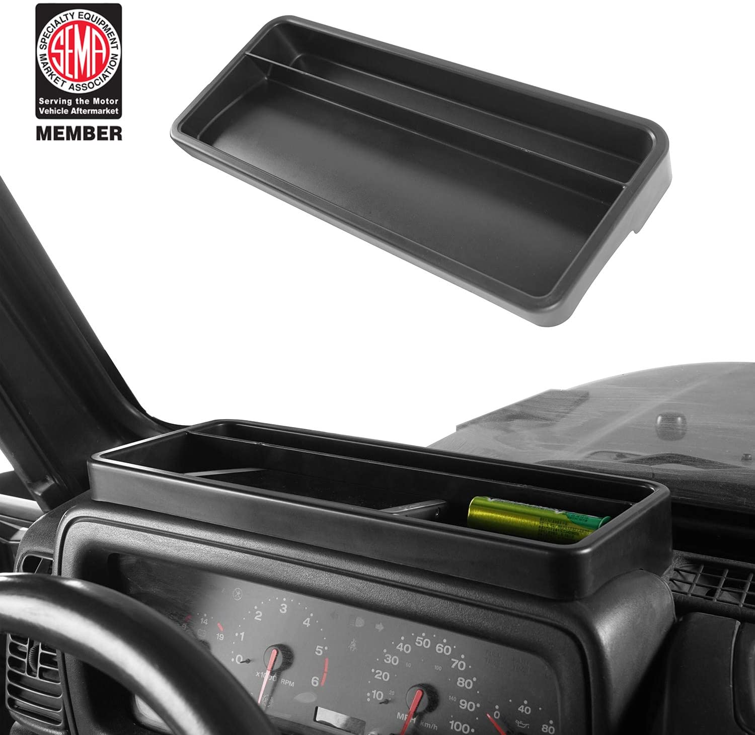 Jeep Wrangler TJ 97-06 Front Dashboard Tray Storage Box Container Organizer