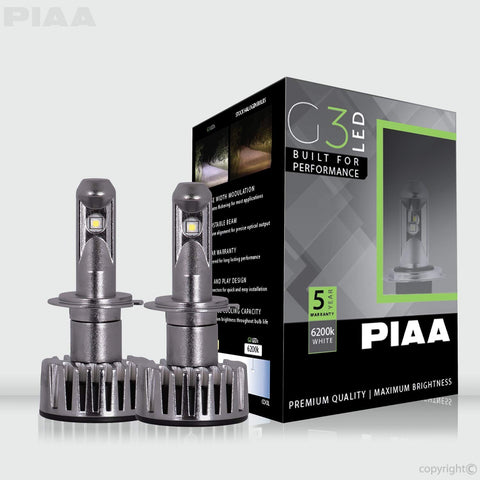 PIAA 26-17407 H7 G3 LED Bulbs, 6200K-12/24V 23W-Twin Pack, 2 Pack