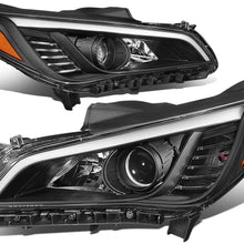 DNA MOTORING Black/Amber HL-OH-HSON15-BK-AM Factory Style Front Bumper Projector Headlight Lamp Set