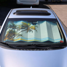 BDK AS- 601_AM Palm Tree Tropical Island Sunset Auto Windshield Sun Shade (for Car SUV Truck-Bubble Foil Folding Accordion) - AS-601__AM