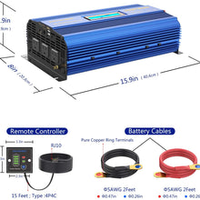 Power Inverter 2000w DC 12V to AC 120V Modified Sine Wave Inverter with LCD Display Remote Control 3AC Outlets Dual 2.4A USB Ports for Car RV Truck Boat by VOLTWORKS