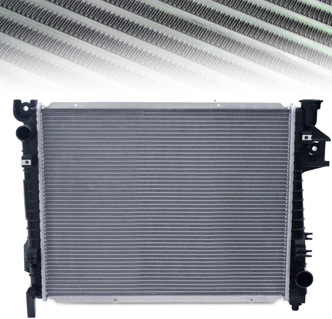 Full Aluminum Radiator Replacement 2813 Compatible For Dodge Ram 1500 2500 3500 2004-2009 Silver