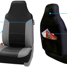 TLH Royal Leather Seat Covers Front Set, Airbag Compatible, Beige Black Color-Universal Fit for Cars, Auto, Trucks, SUV