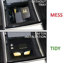 JKCOVER Flocked Center Console Tray Organizer Compatible with Tesla Model 3 (2017 2018 2019 2020) /Model Y Custom Upgrade Accessory