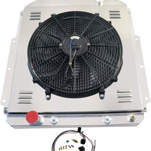CoolingCare All Aluminum Radiator +Fan Shroud w/Thermostat for 1942-1952 Ford F Series F1 F2 F3 F4 Pickup Truck V8 (3Rows Core)