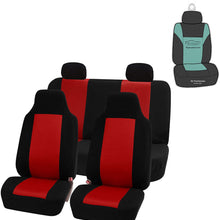 FH Group FB102114 Classic Cloth Seat Covers (Red) Full Set with Gift – Universal Fit for Cars Trucks & SUVs