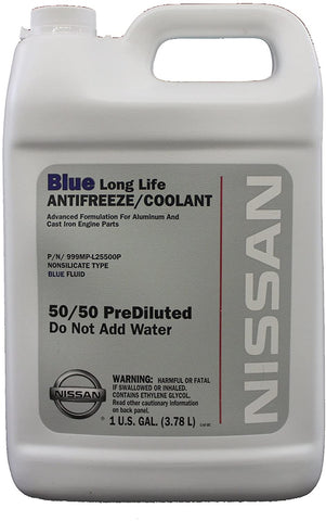 Genuine Nissan Fluid 999MP-L25500P Blue Long Life Antifreeze/Coolant - 1 Gallon