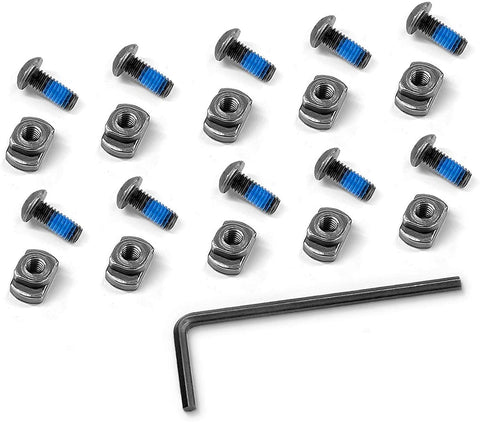 Braudel 20 Pack Unique & Safer Metric Camming T-Nut Replacement Set with Thread Locking Screws, Wrench and Nuts (20 x Screws, 20 x Nuts and 2X Wrench)