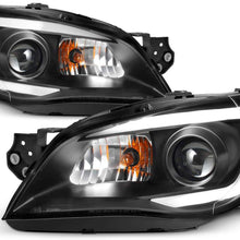 For 2006-07 Subaru Impreza LED Daytime Running Lamp Strip Projector Headlights Black Housing Clear Lens Full Set