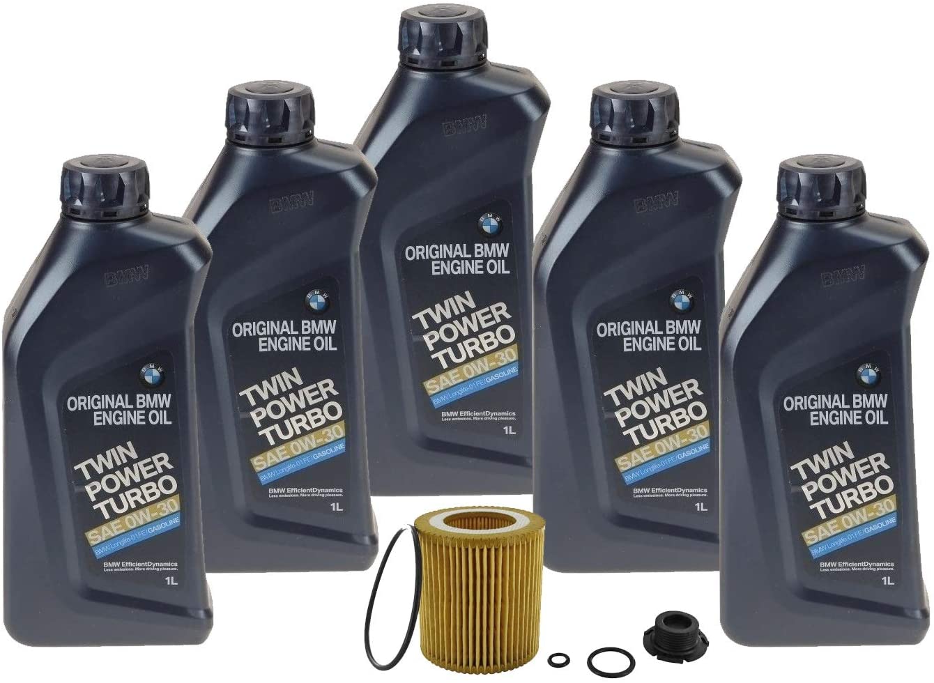 Genuine 0W-30 Twin Power Turbo 5 Liter Oil Change Kit For BMW