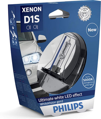 Philips 85415WHV2S1 WhiteVision gen2 Xenon headlight bulb D1S, single blister