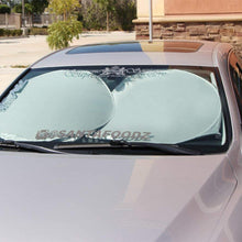 iJDMTOY 2-Set Medium 60 x 27.5 Car Windshield Sunshade, Foldable, Block UV Ray Deflector Sun Shade Protection