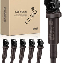 POCYBER Ignition Coils Pack Set of 6 for BMW, Replaces OE# 0221504470 00044 Fits BMW 325i 335i 328i 525i 530i 330i 650i X3 X5 M3 M5 M6 Z3 Z4 Mini Cooper More