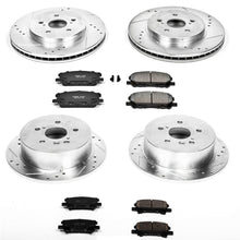 Power Stop K4530 Front & Rear Brake Kit with Drilled/Slotted Brake Rotors and Z23 Evolution Ceramic Brake Pads
