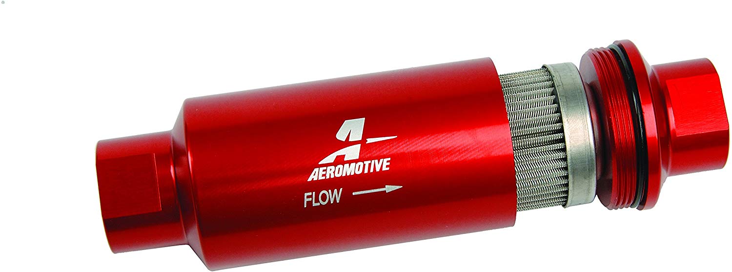 Aeromotive 12304 Red Fuel Filter (In-Line Filter/100-Micron)