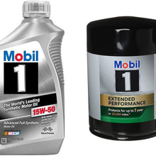 Mobil 1 15W-50 Full Synthetic Motor Oil, 1-Quart, Single Bundle M1-301A Extended Performance Oil Filter